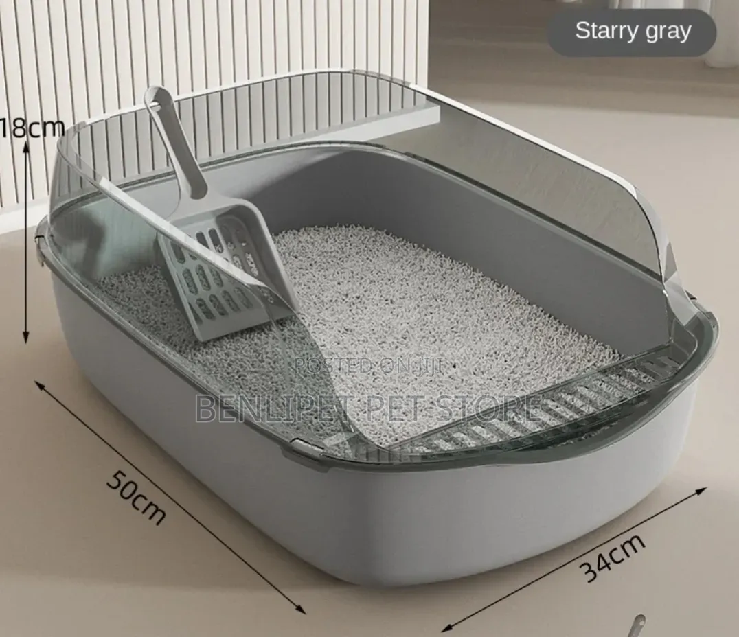 Open Top Cat Litter Box + Free Scoop
