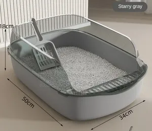 Open Top Cat Litter Box + Free Scoop
