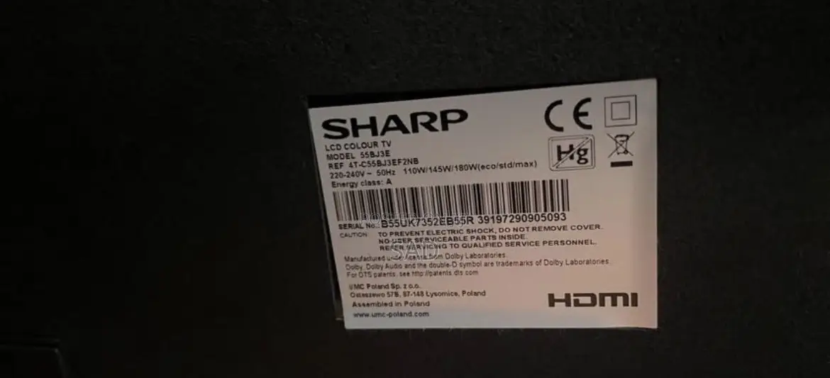 Sharp TV 55inches (broken)