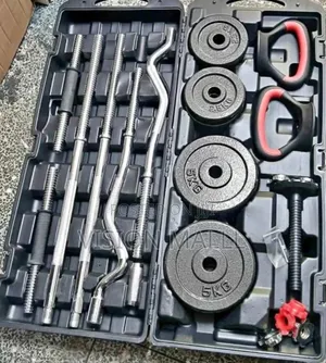 58KG Adjustable Dumbbell and Barbell Set With Case. (58Kg York)*