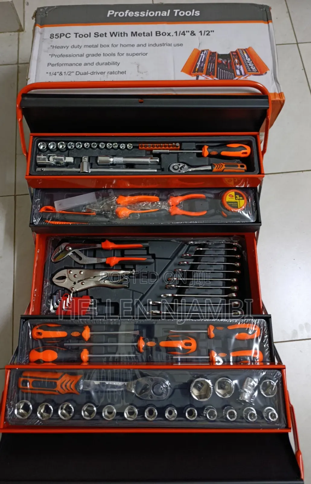 85pcs Foldable Mechanical Toolset With Metal Box