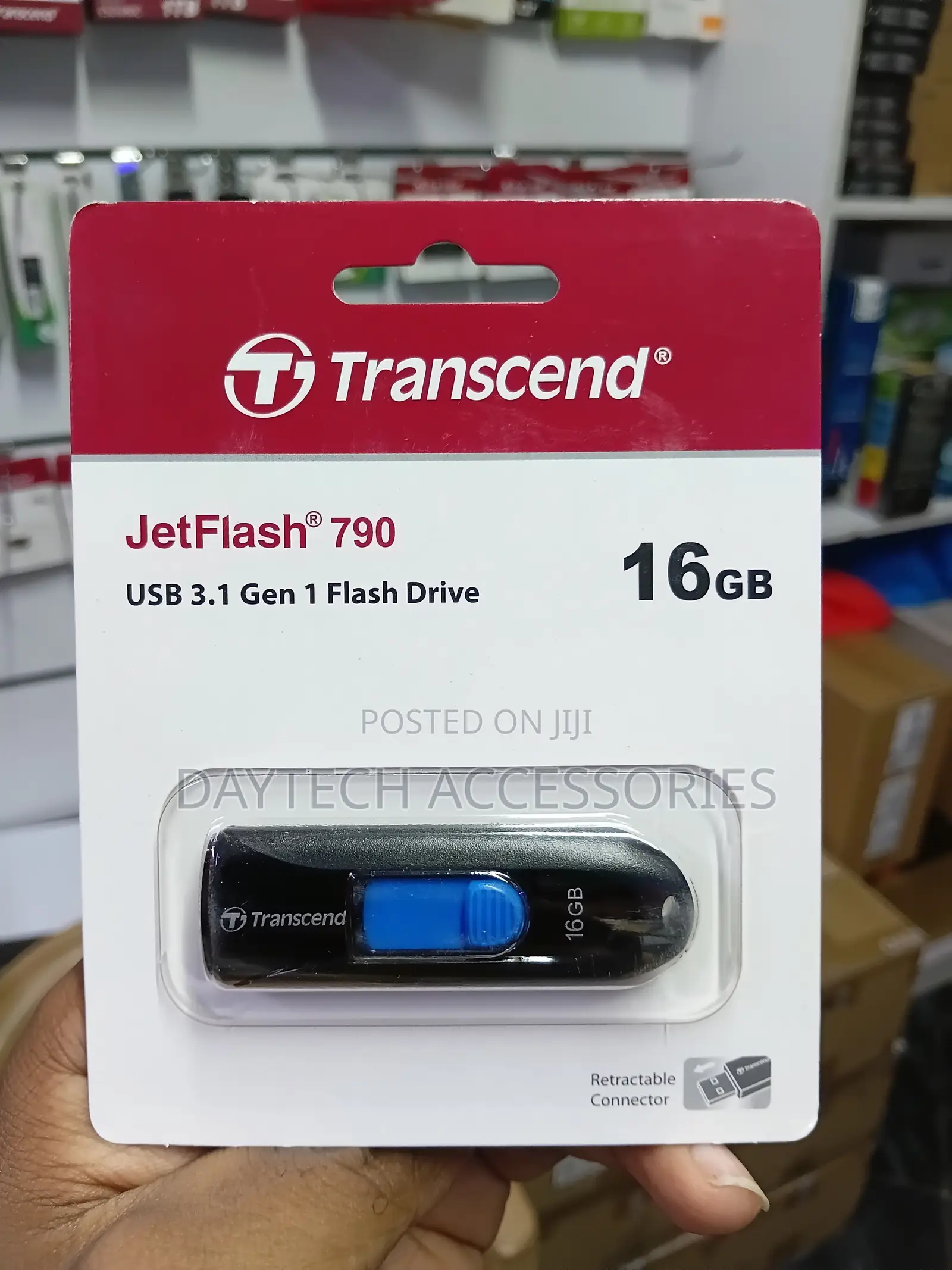 Transcend 16GB JetFlash 790 USB 3.0 Flash Drive (Black)