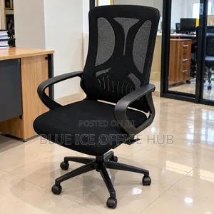 Black Ergonomic Mesh Office Chair With Adjustable Height