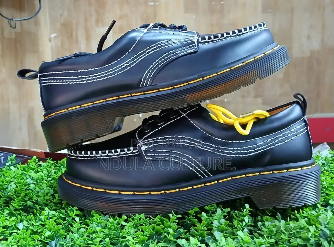 The Dr. Martens Lowell Black Analine Moc Toe Shoe