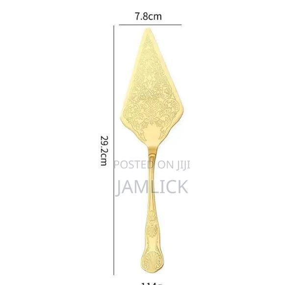Gold Stainless Steel Cake Server Set – EL - thumbnail 2