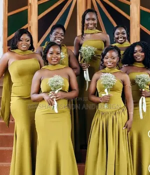 Olive Gold Bridesmaids Mermaid Dresses