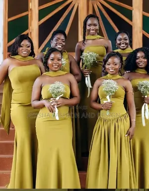 Olive Gold Bridesmaids Mermaid Dresses