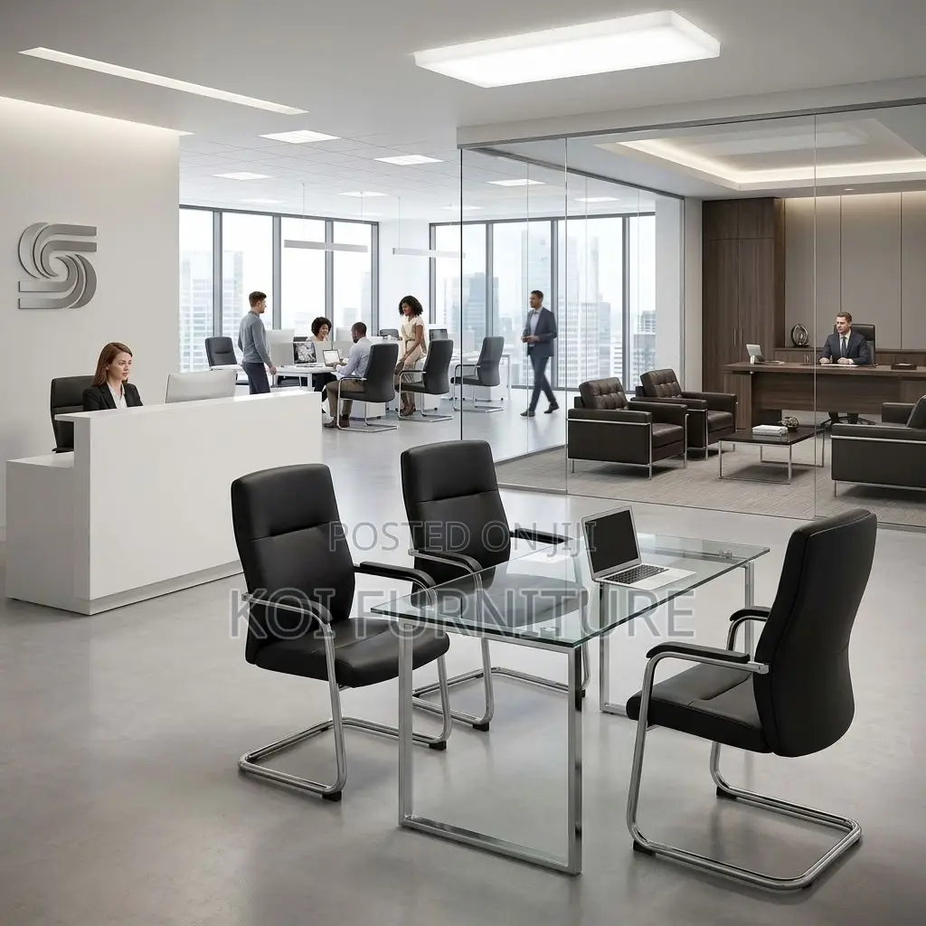Office Chairs; Leather Executive High Back Office Visitor Chairs