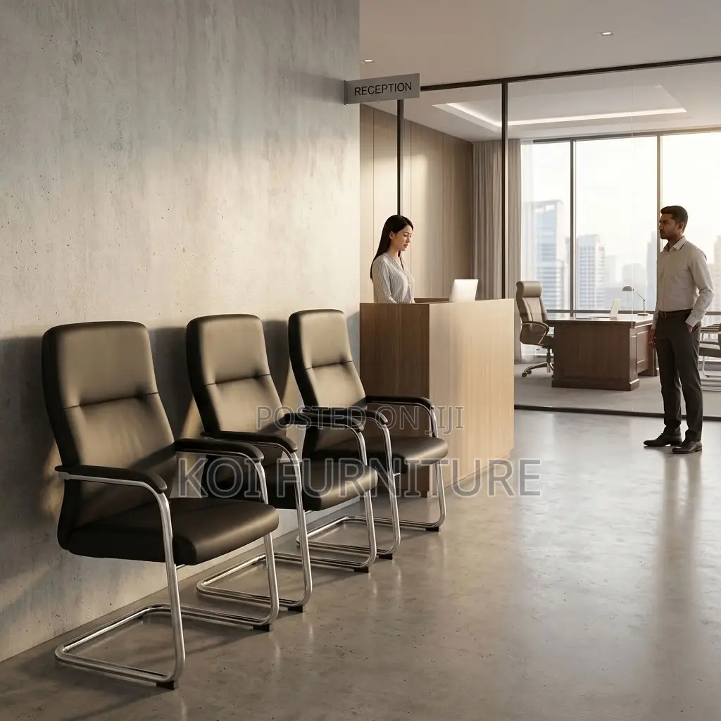 Office Chairs; Leather Executive High Back Office Visitor Chairs