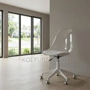 Home Chairs; Learher Mid Backrest Cushioned Swivel Seat