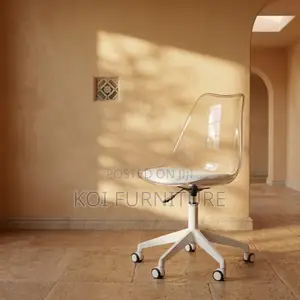 Home Chairs; Learher Mid Backrest Cushioned Swivel Seat