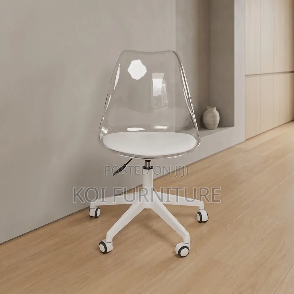 Home Chairs; Learher Mid Backrest Cushioned Swivel Seat