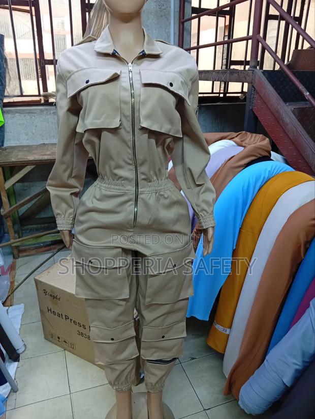 Beige Cargo Overall - main view