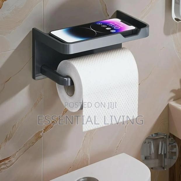 Tissue Toilet Paper Holder With Phone Shelf Strong & Durable - main view