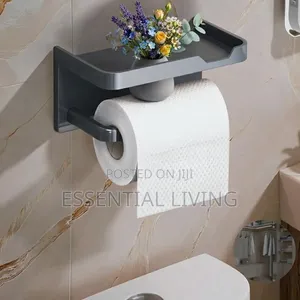 Tissue Toilet Paper Holder With Phone Shelf Strong & Durable