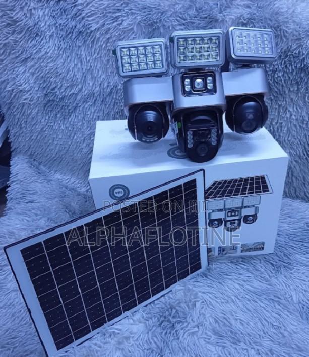 Solar-Powered, Triple-Lens 4G Security Camera With Solar LED Light - main view