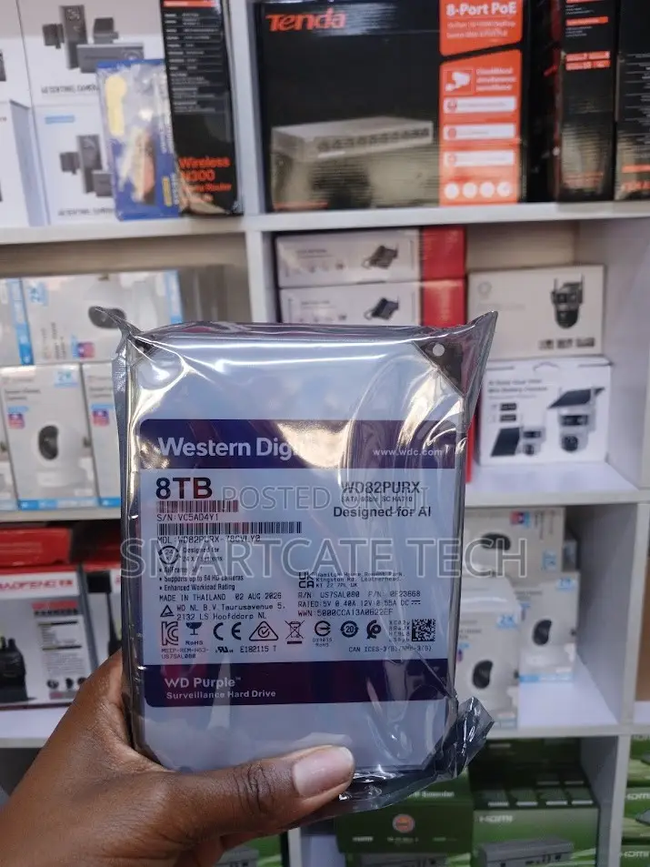 Original WD Purple 8TB HDD for CCTV Cameras & DVR Systems