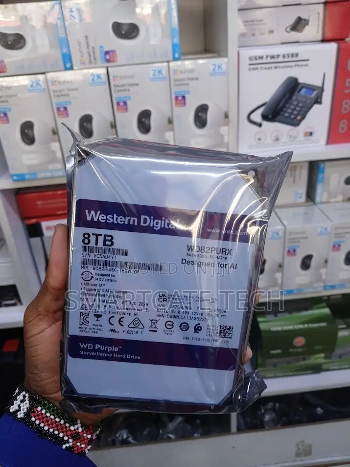 Western Digital 8TB Surveillance HDD for CCTV Security Systems