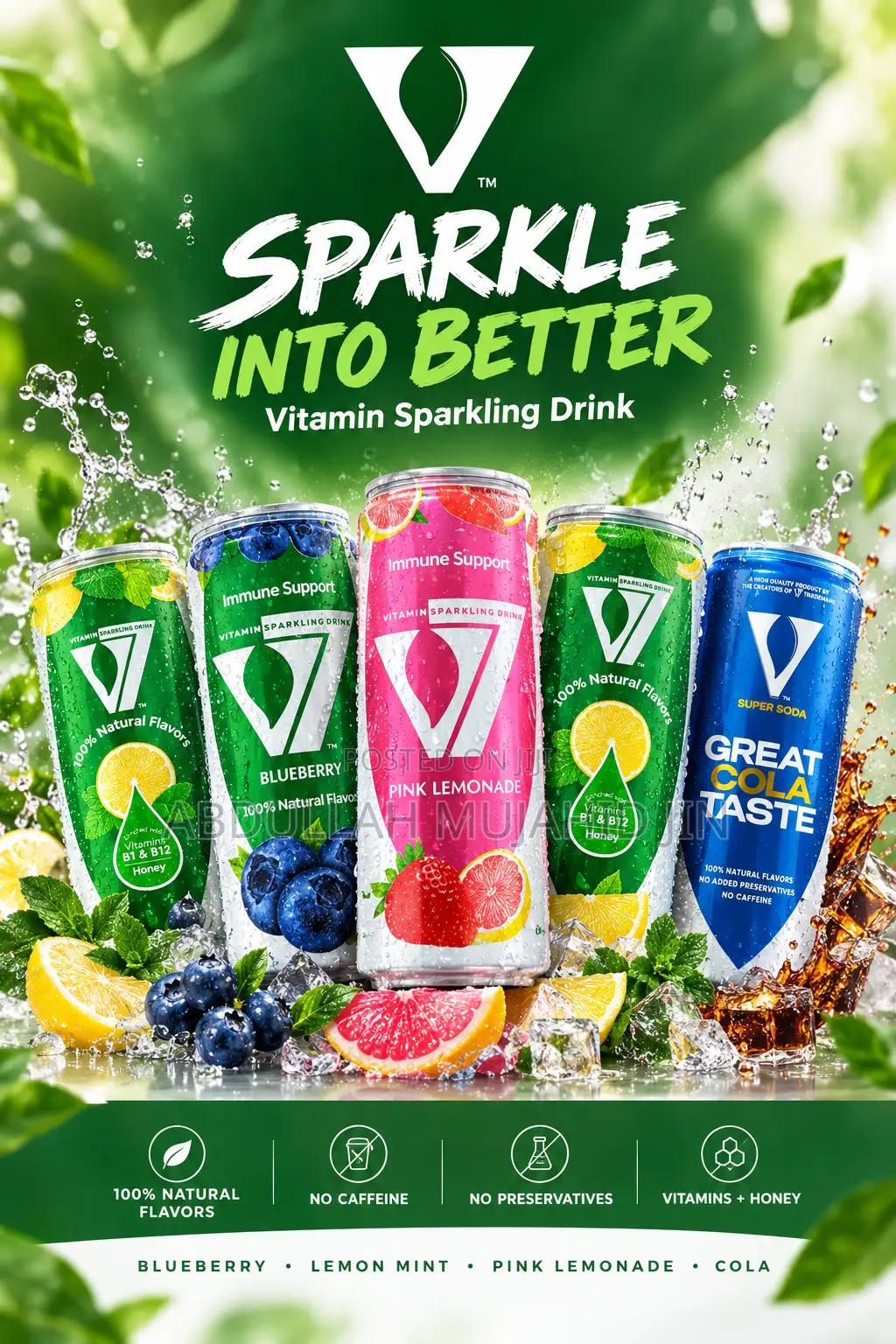 V7 Sparkling Water Flavoured Drink (Made in Egypt)