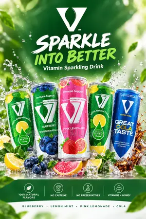 V7 Sparkling Water Flavoured Drink (Made in Egypt)