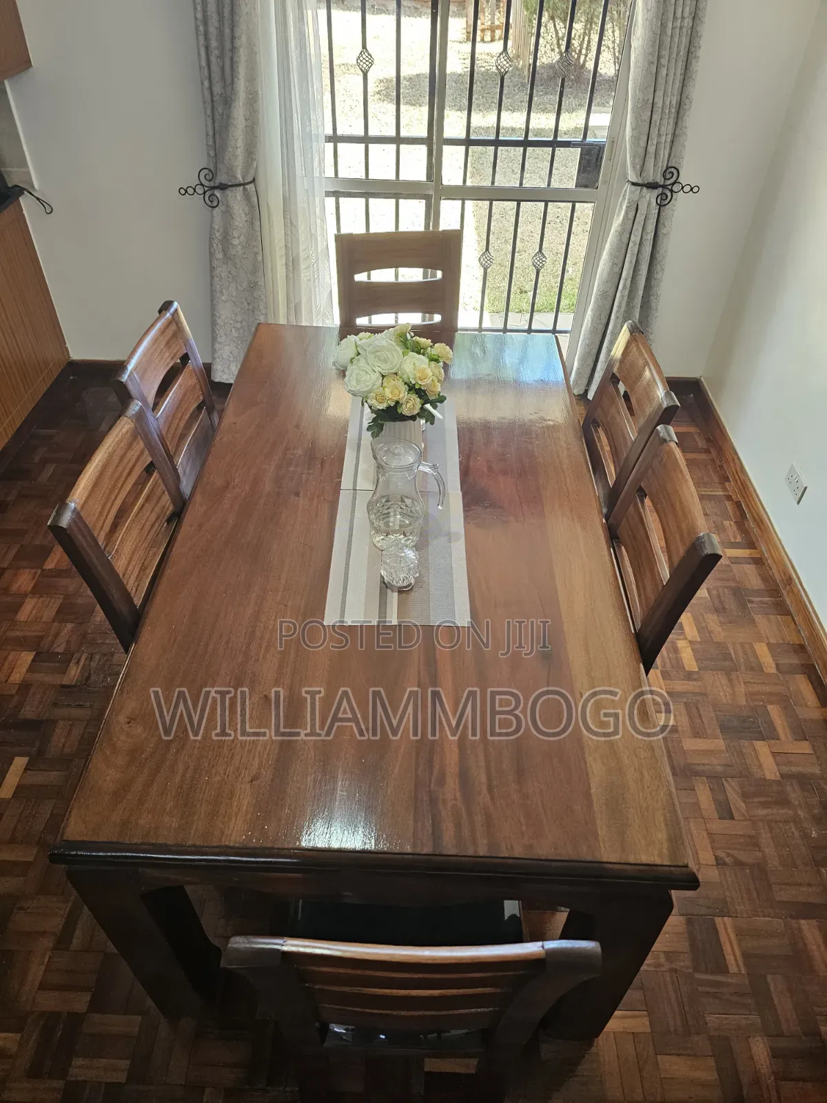 Dining Set 6 Seater ( Real Mahogany)