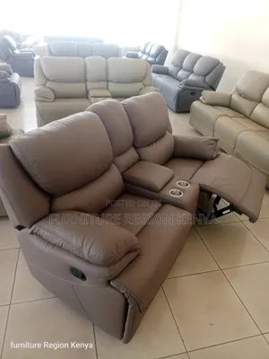 Two Seater Luxurious Dark Brown Recliner Sofa