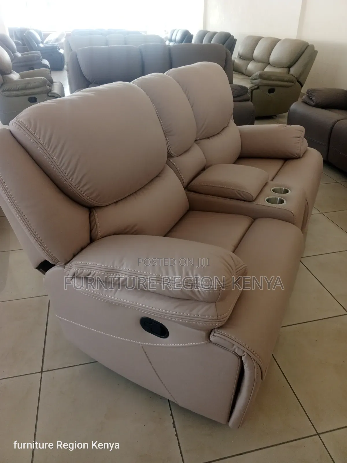 Two Seater Light Brown Luxurious King Size Recliner