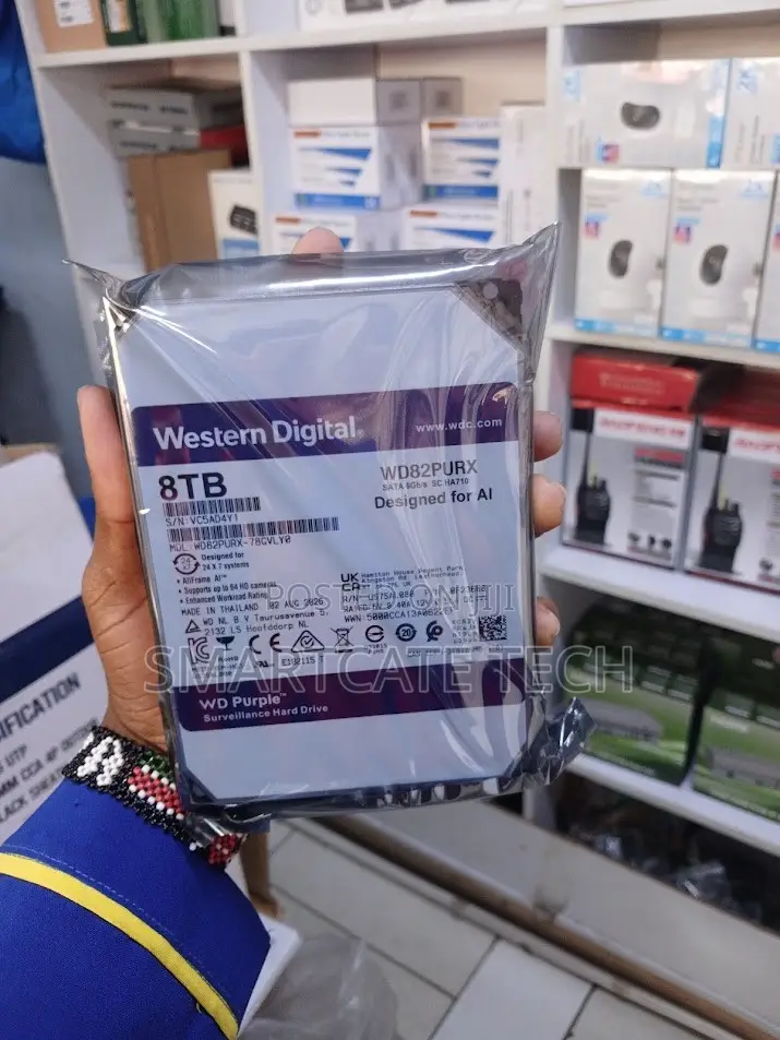 WD Purple 8TB Security Surveillance Hard Drive – High Storage Capacity