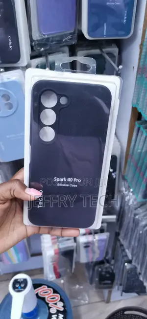 Dark Purple Silicone Phone Case Labeled for the Tecno Spark 40 Pro