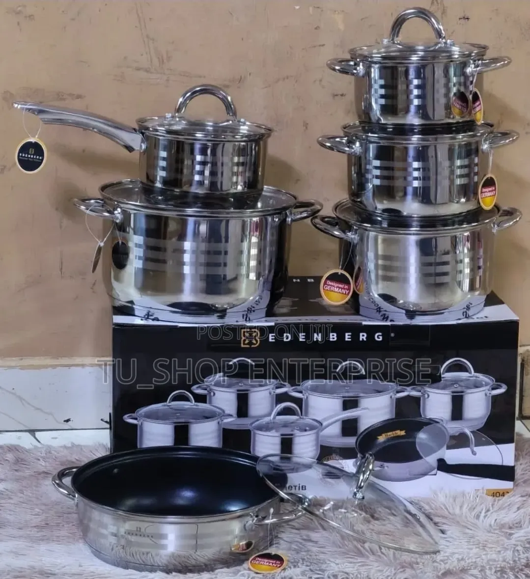12 Pieces Stainless Steel Edenburg EB-4041 Cookware Set at 