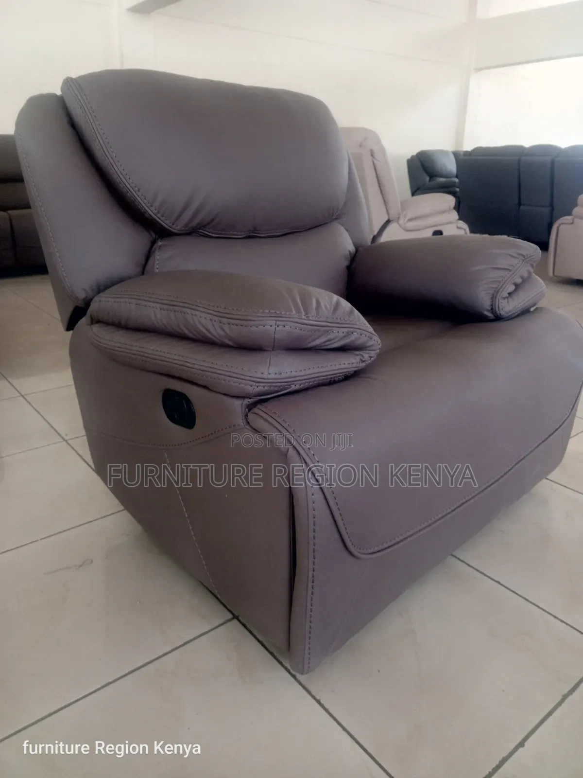 Dark Brown Single Recliner King-Size Sofa
