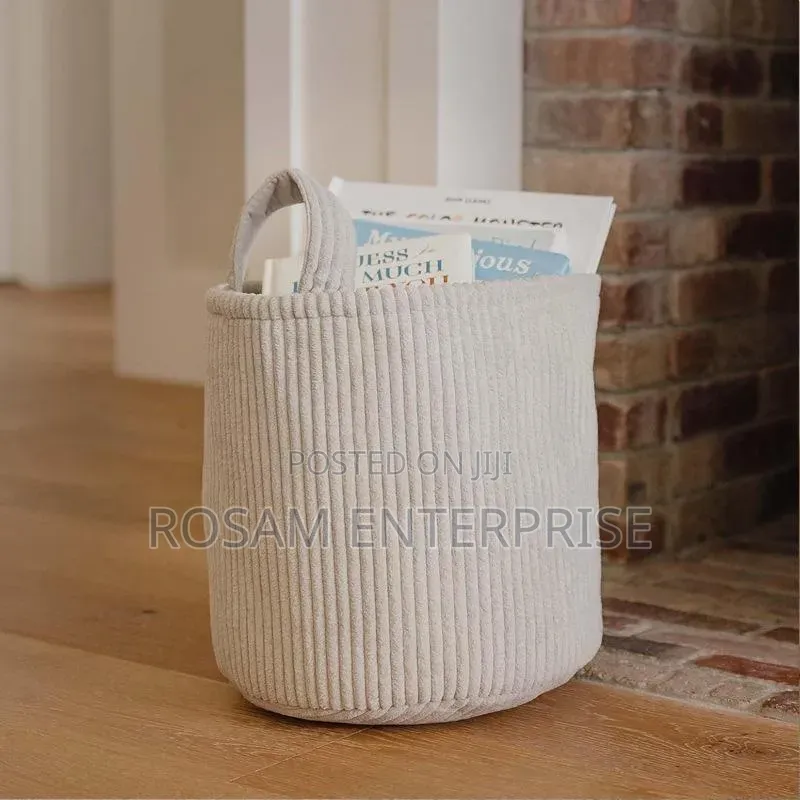 Corduroy Storage Basket / Laundry Basket