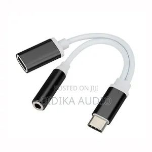 Jmax 2 in 1 Earphone Audio Adapter USB C Type-C to 3.5mm Jack