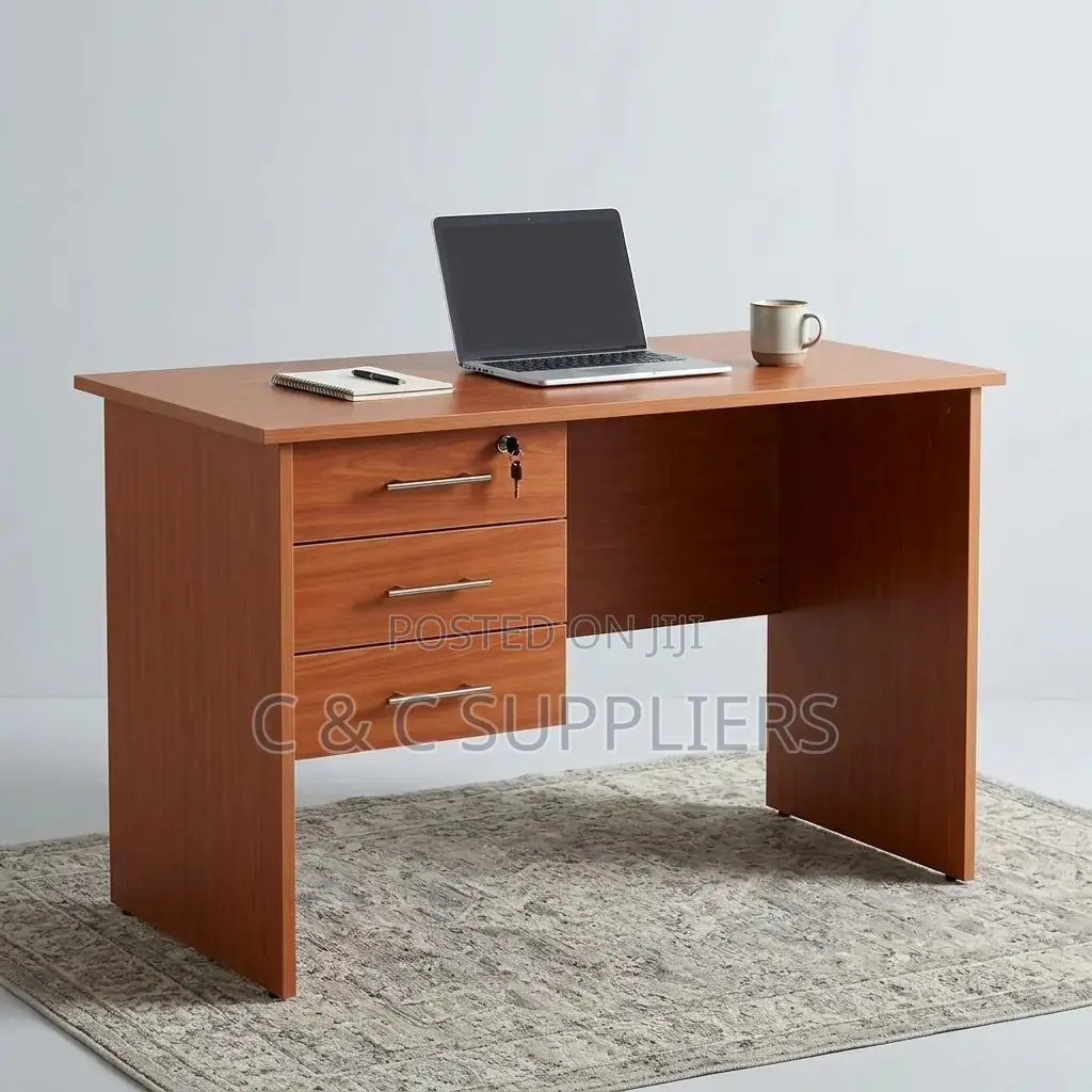 Custom Brown 3-Drawer Work Desk