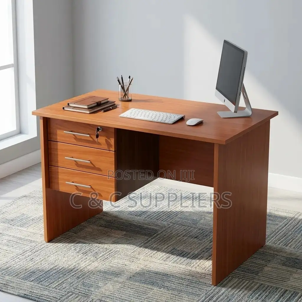 Custom Brown 3-Drawer Work Desk