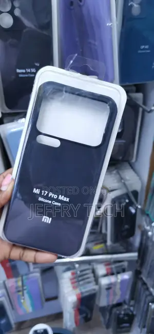 Black Silicone Phone Case Labeled "Mi 17 Pro Max Silicone Case".