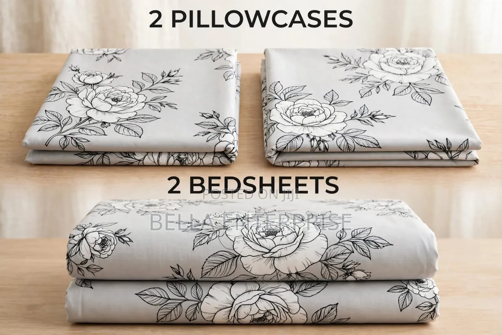 4 PC Bedsheet 2 PCS Bedsheet 2 Pillow *Cases *6×7*