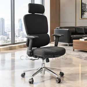 Executive Black Fabric Workstation Chair.