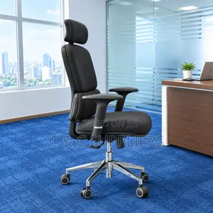 Executive Black Fabric Workstation Chair.