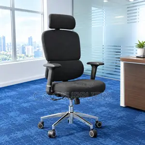 Executive Black Fabric Workstation Chair.