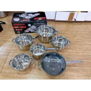 Botch 12-Piece Stainless Steel Cookware Set With Frying Pan