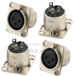 3 Pin XLR Speakon Female Panel Mount Audio Connector Metal