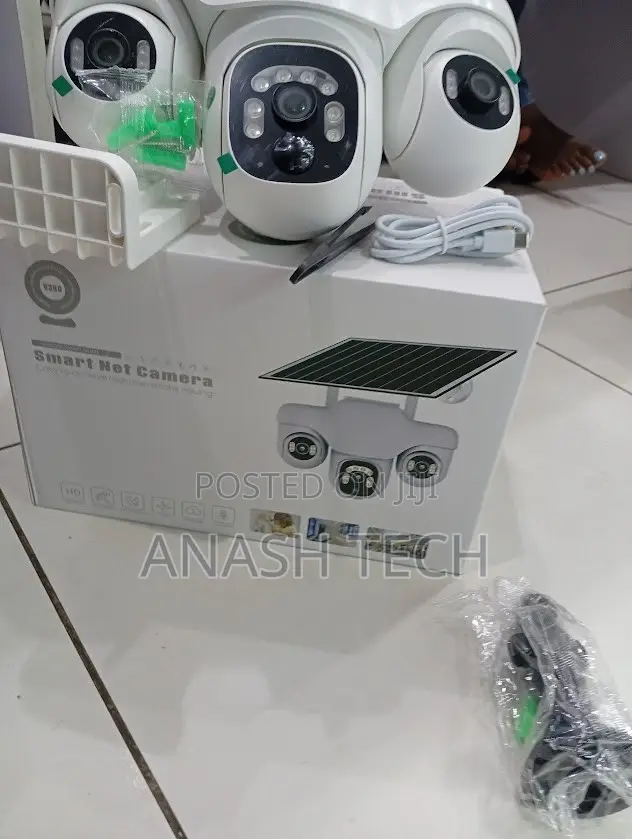 Wireless 3-Lens Solar PTZ Security Camera With WiFi