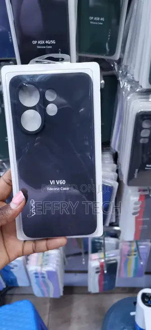 Black Silicone Protective Phone Case Designed for Vivo V60 Smartphone