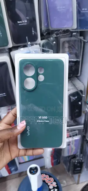 Dark Green Silicone Protective Case for the Vivo V60 Smartphone