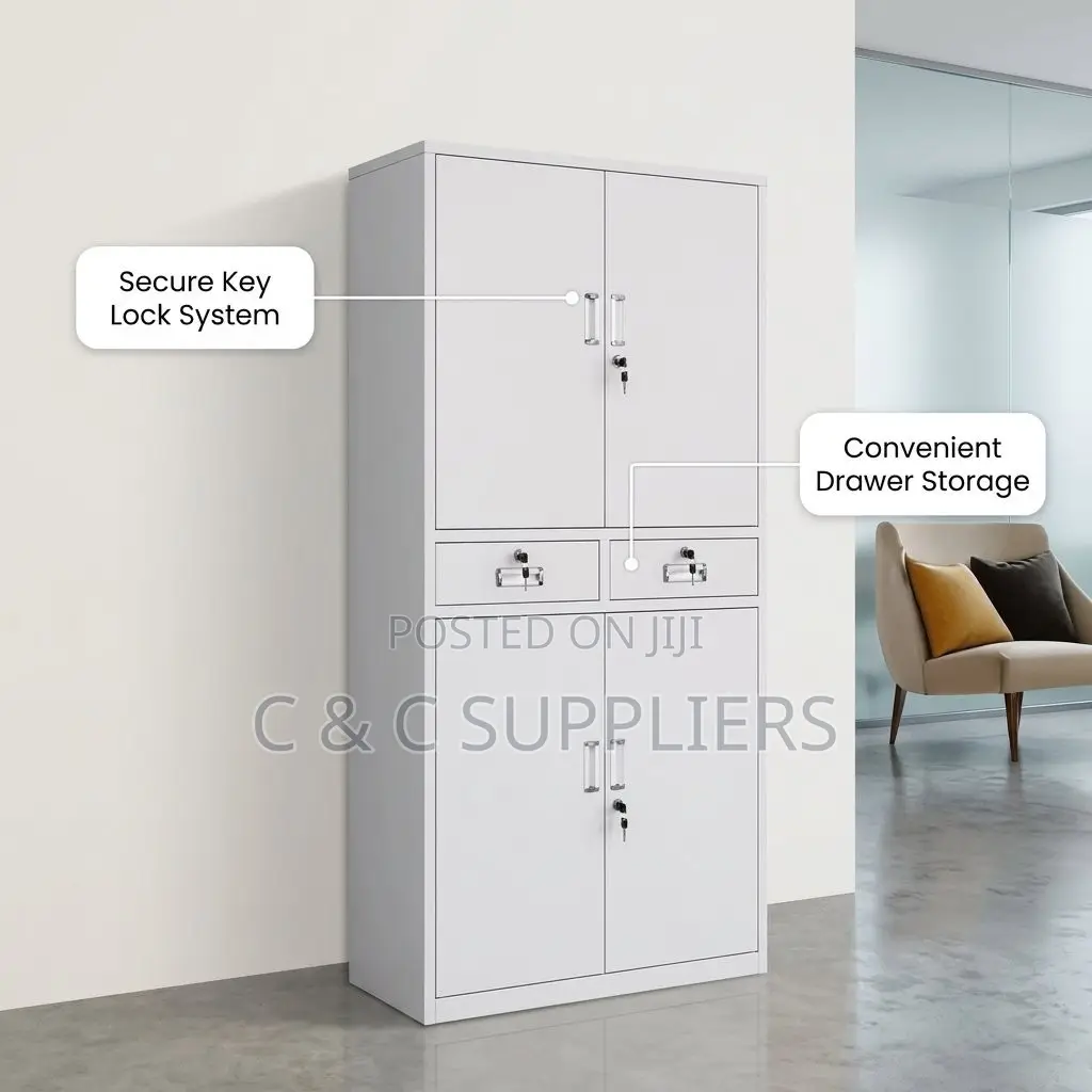 4-Door's Metallic File Cabinet With 2-Drawers