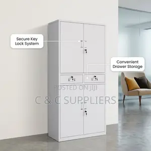 4-Door's Metallic File Cabinet With 2-Drawers