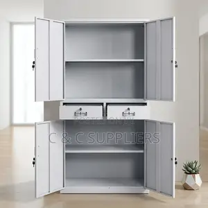 4-Door's Metallic File Cabinet With 2-Drawers