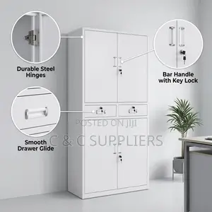 4-Door's Metallic File Cabinet With 2-Drawers