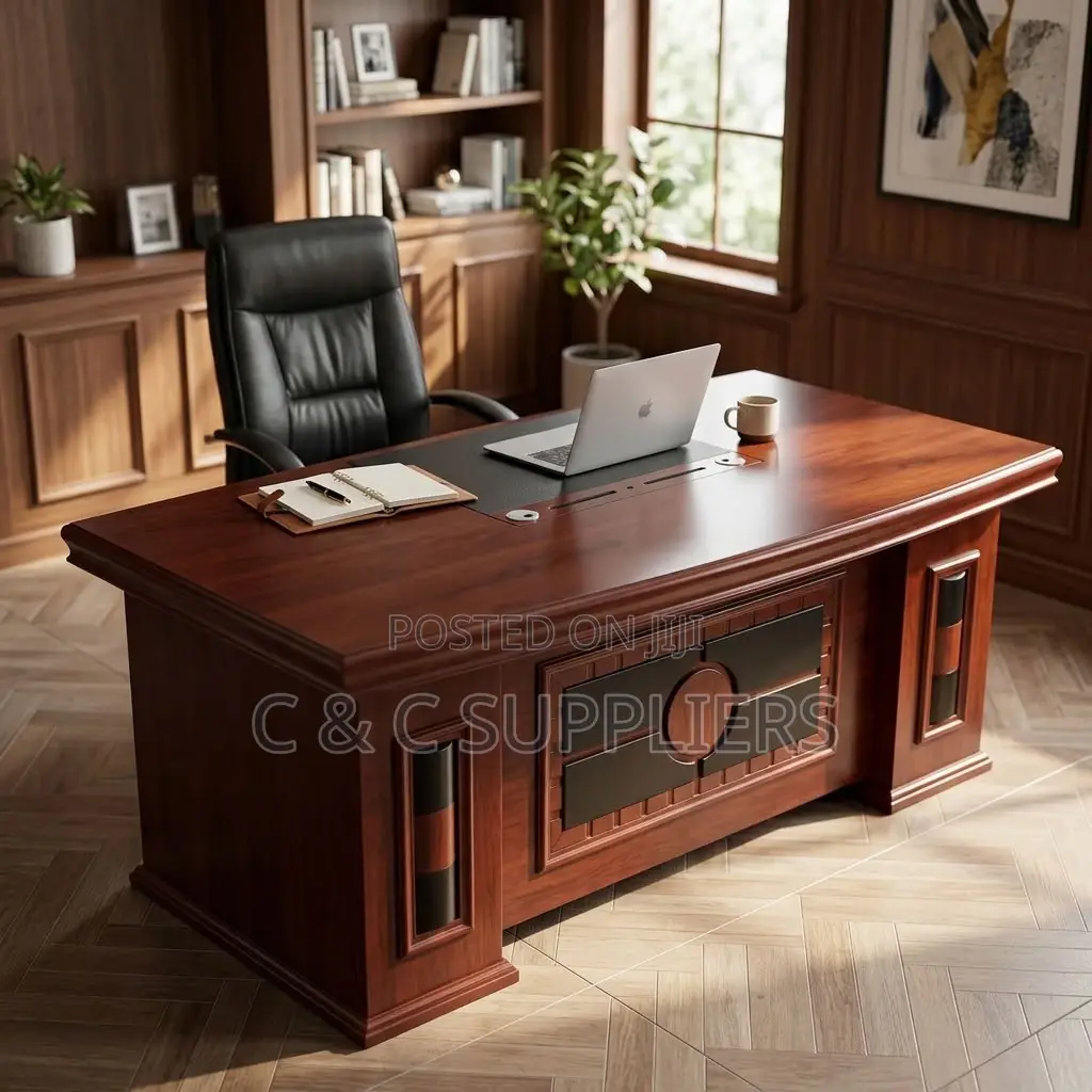 Executive Mahogany Study Desk-1.6m-Extension